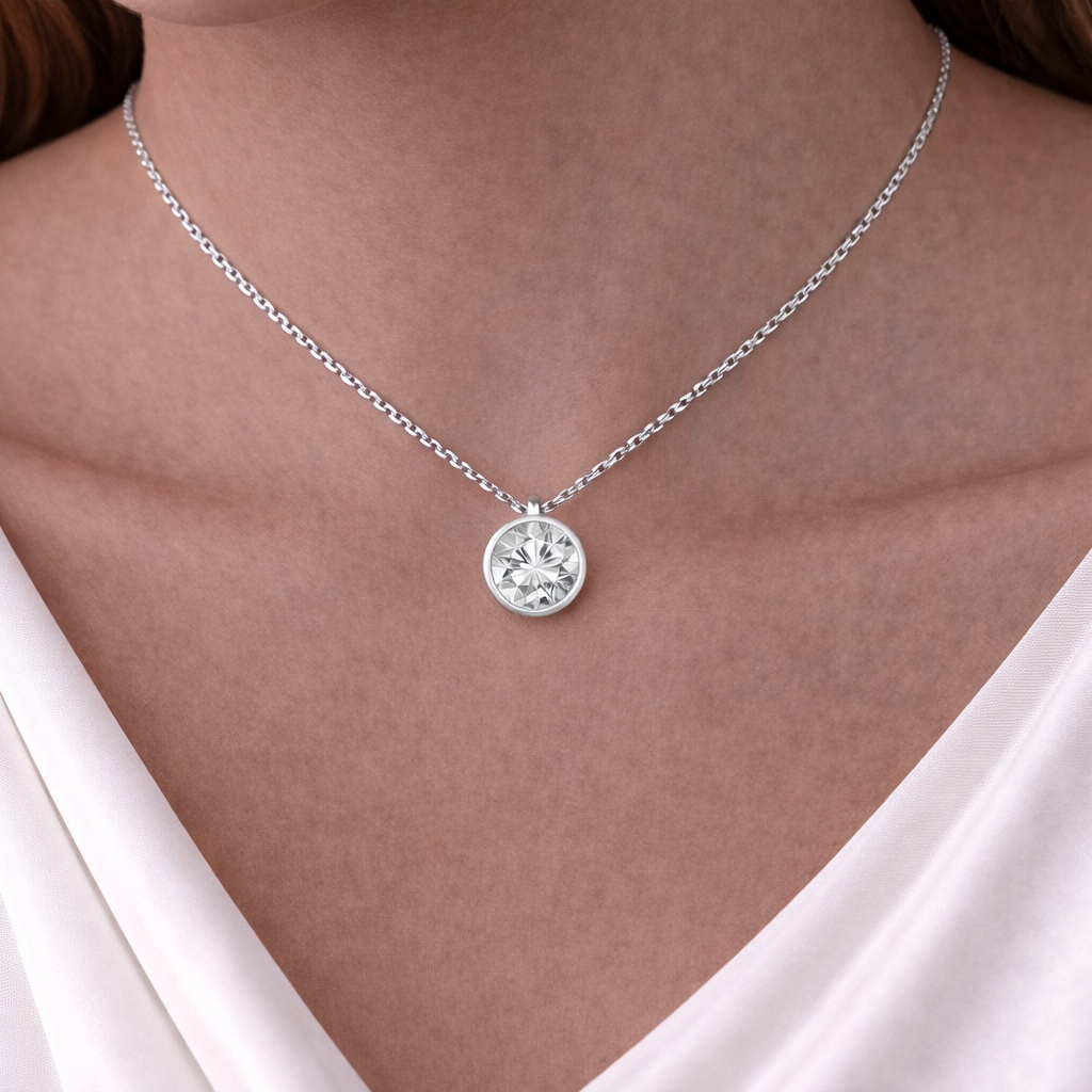 IGI Certified Lab-Grown Round Diamond Pendant Necklace
