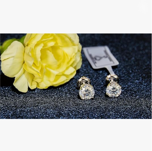 IGI Certified Lab-Grown Diamond Stud Earrings 14K White Gold