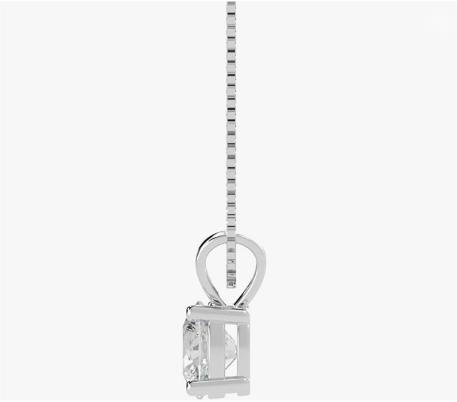 Lab-Grown Round Diamond Solitaire Pendant Necklace