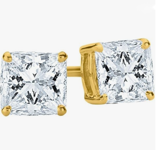IGI Certified Lab-Grown Princess-Cut Diamond Earrings