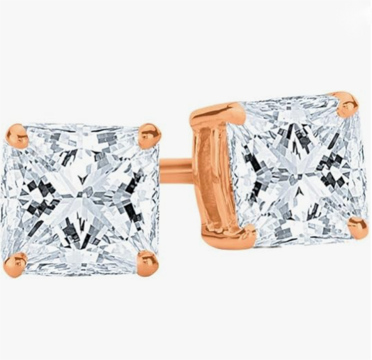 IGI Certified Lab-Grown Princess-Cut Diamond Earrings