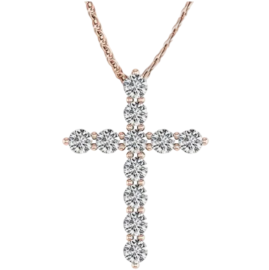IGI Certified Lab-Grown Cross Diamond Pendant Necklace
