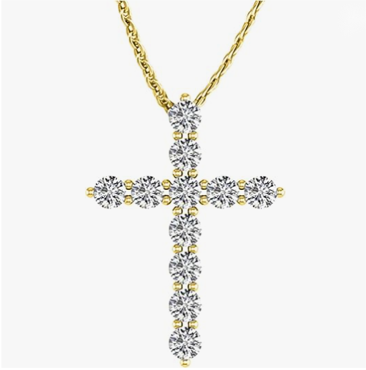 IGI Certified Lab-Grown Cross Diamond Pendant Necklace