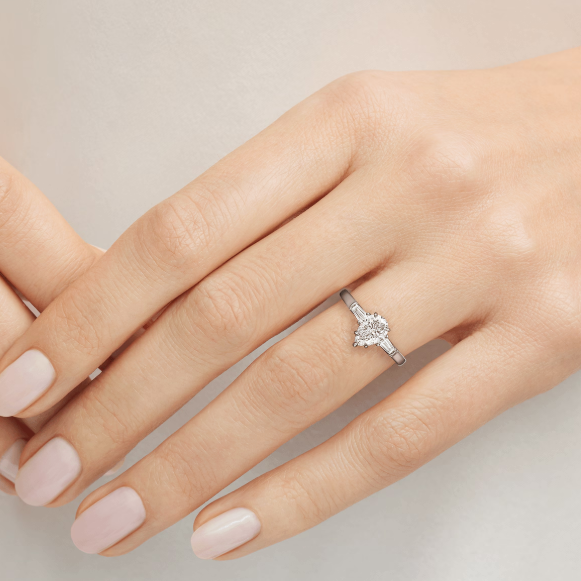Classic Winston Teardrop-Cut Diamond Engagement Ring Fine