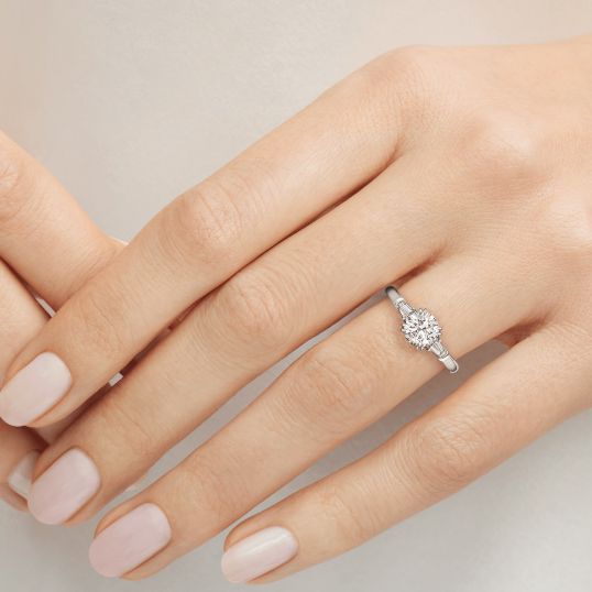 Classic Winston Round Brilliant Diamond Engagement Ring