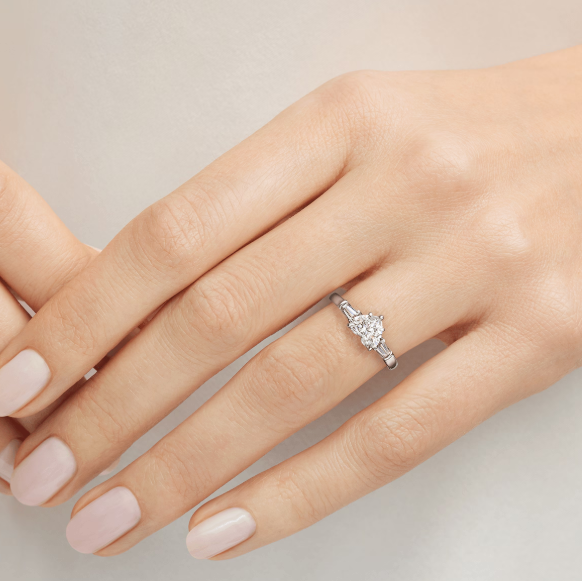 Classic Winston Heart-Cut Diamond Engagement Ring Fine