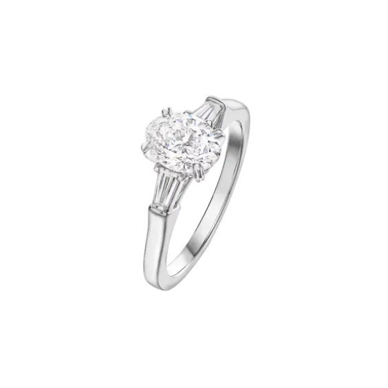 Classic Winston Oval-Cut Diamond Engagement Ring Fine