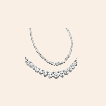 3–20ct Lab-Grown Round Diamond Necklace 14K White Gold