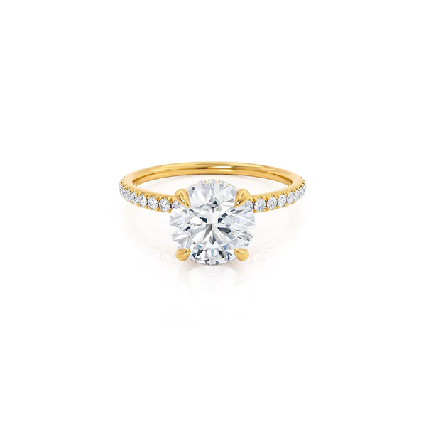 Round Lab Diamond Micro Pavé Hidden Halo 18K Rose Gold
