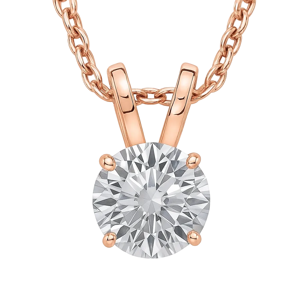 Lab-Grown Round Diamond Solitaire Pendant Necklace
