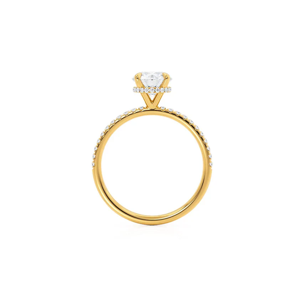 Round Lab Diamond Micro Pavé Hidden Halo 18K Rose Gold