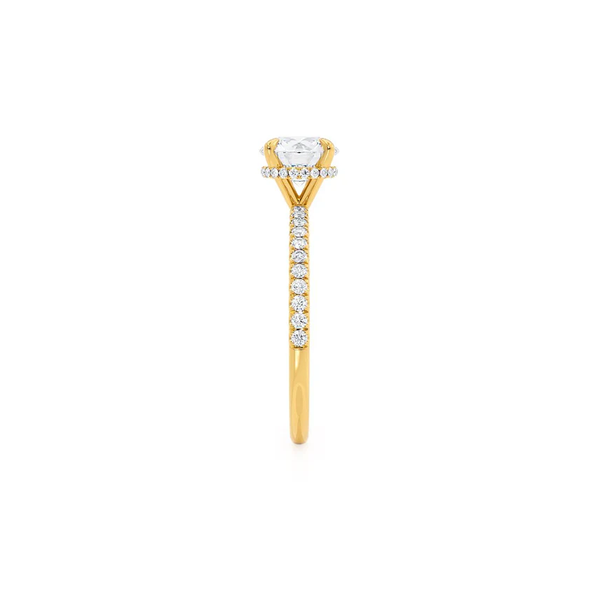 Round Lab Diamond Micro Pavé Hidden Halo 18K Rose Gold