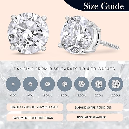 IGI Certified Lab-Grown Round Diamond Stud Earrings