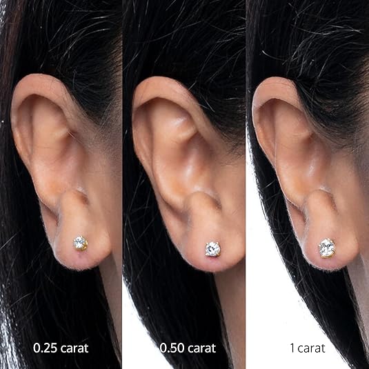 IGI Lab-Grown Round Diamond Stud Earrings 14K Gold