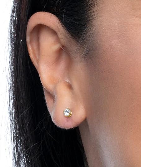 IGI Lab-Grown Round Diamond Stud Earrings 14K Gold