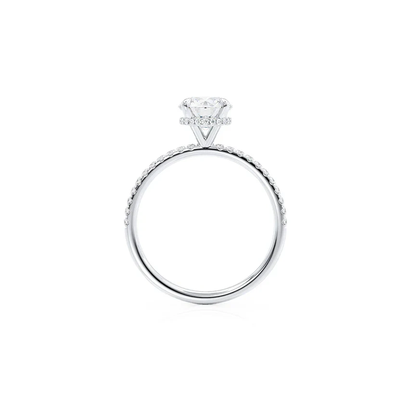 Round Lab Diamond Micro Pavé Hidden Halo 18K Rose Gold