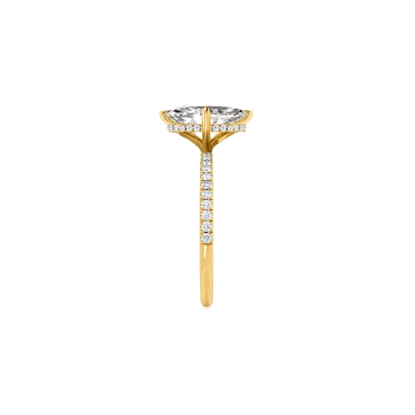 Marquise Lab Diamond Micro Pavé Hidden Halo 18K White Gold