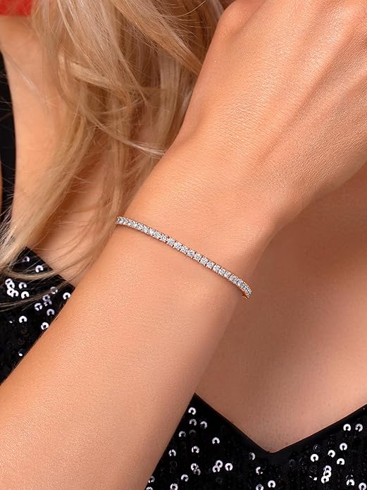 2–2.65ct Lab-Grown Diamond Tennis Bracelet 925 Silver