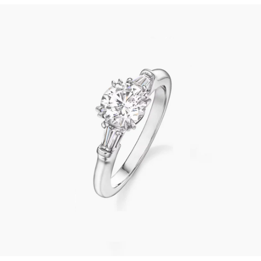 Classic Winston Round Brilliant Diamond Engagement Ring