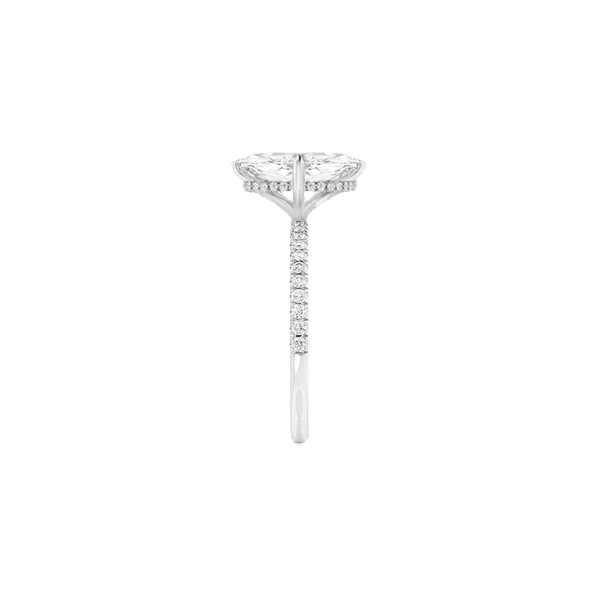 Marquise Lab Diamond Micro Pavé Hidden Halo 18K White Gold
