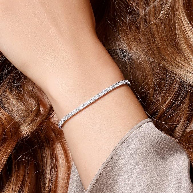 3–5ct Lab-Grown Diamond Tennis Bracelet 14K White Gold