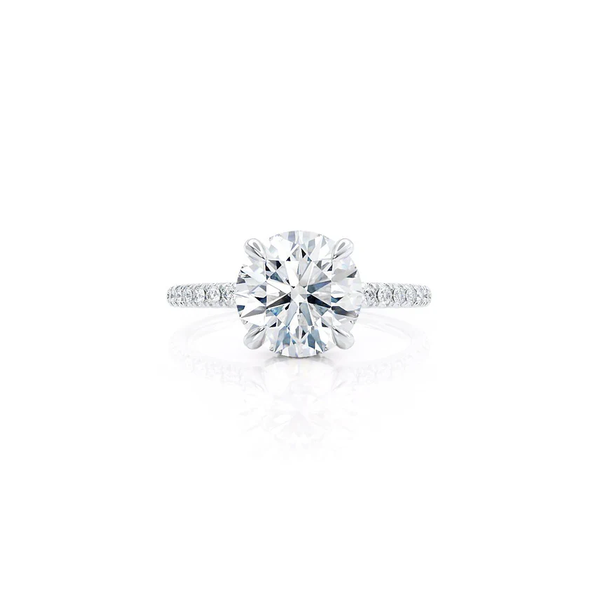 Round Lab Diamond Micro Pavé Hidden Halo 18K Rose Gold