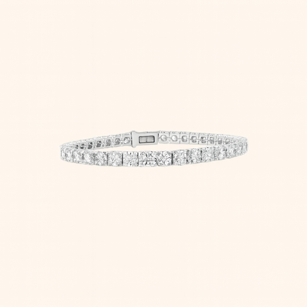 1–10ct Lab-Grown Round Diamond Tennis Bracelet 14K Gold