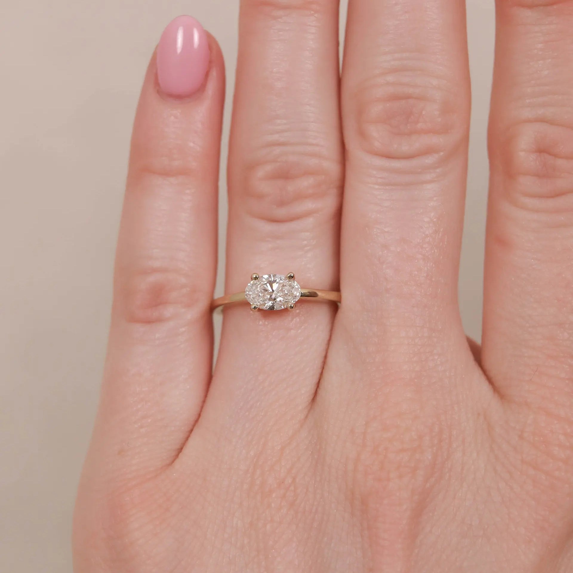 Liam Lab Diamond Hidden Halo 14K White Gold Engagement Ring