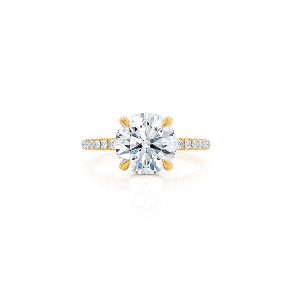 Round Lab Diamond Micro Pavé Hidden Halo 18K Rose Gold