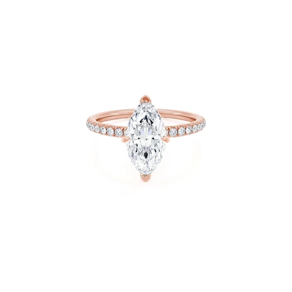 Marquise Lab Diamond Micro Pavé Hidden Halo 18K White Gold
