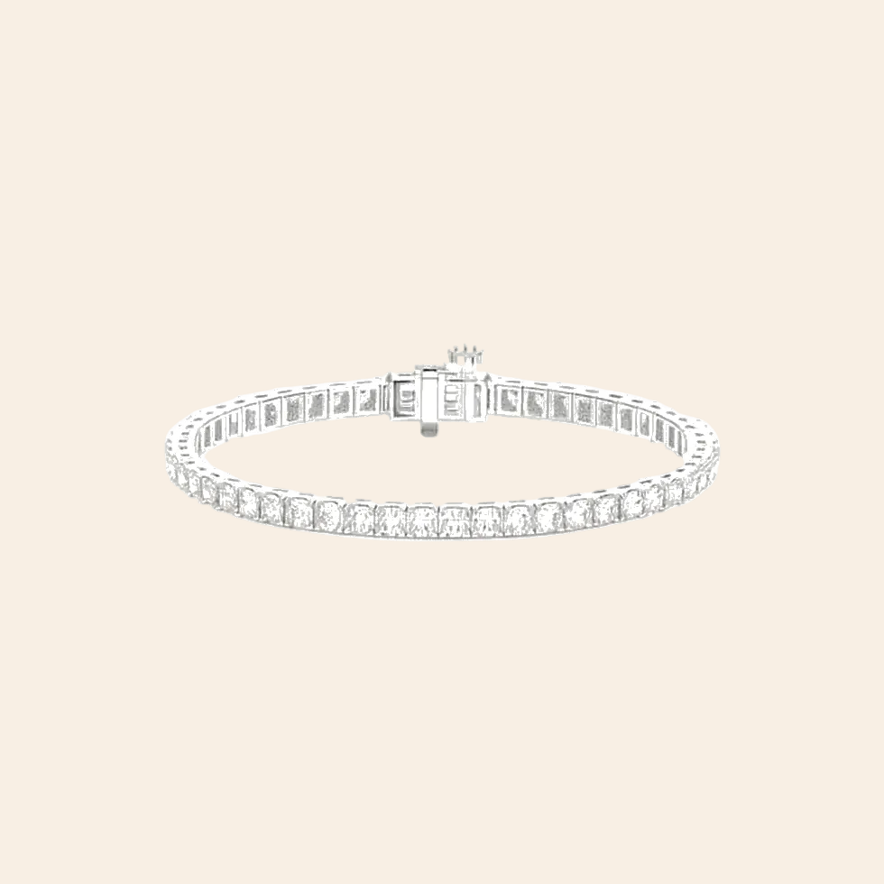3–5ct Lab-Grown Diamond Tennis Bracelet 14K White Gold
