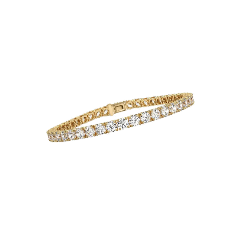 1–10ct Lab-Grown Round Diamond Tennis Bracelet 14K Gold