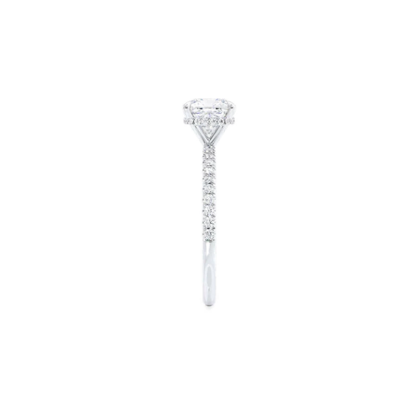 Cushion Lab Diamond Micro Pavé Hidden Halo 18K White Gold