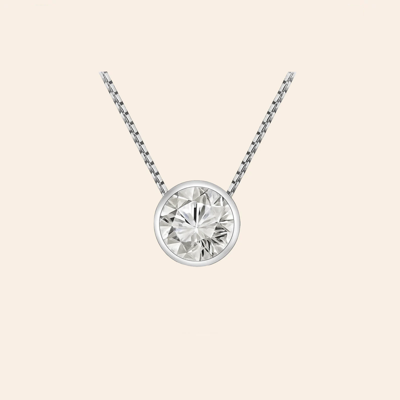 IGI Certified Lab-Grown Round Diamond Pendant Necklace