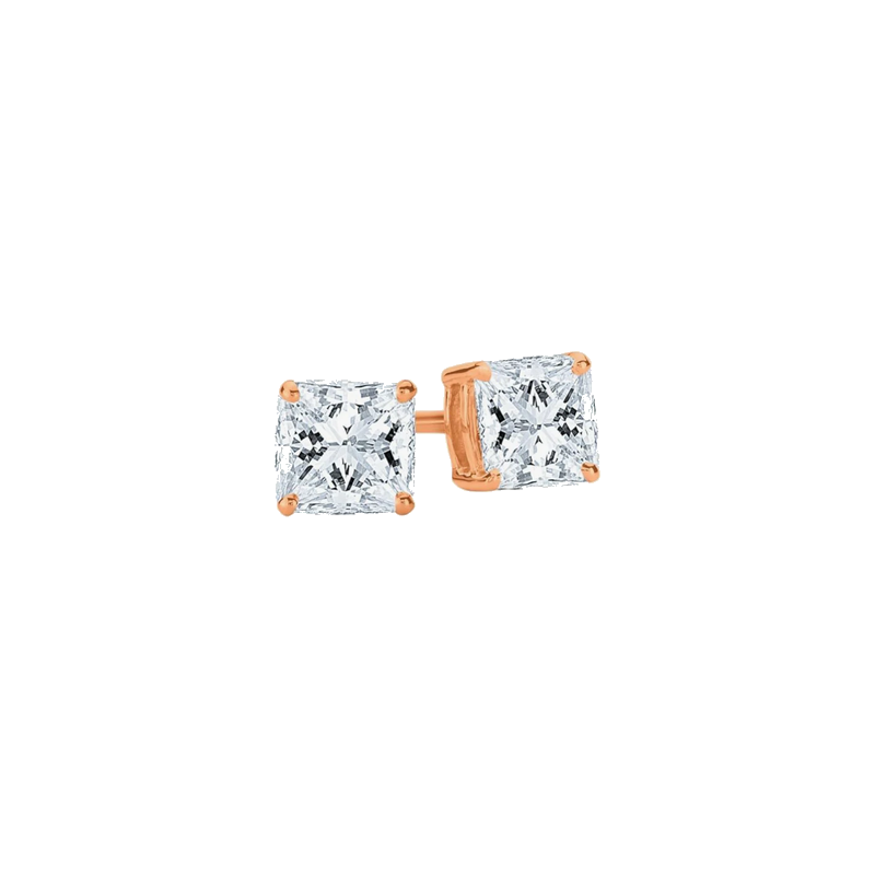 IGI Certified Lab-Grown Princess-Cut Diamond Earrings