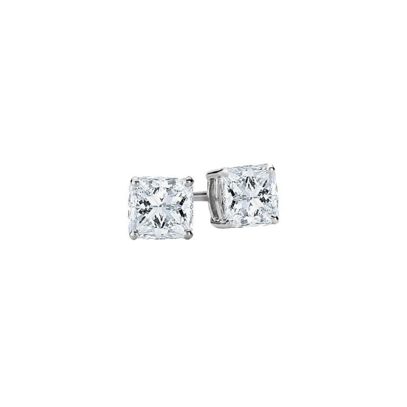 IGI Certified Lab-Grown Princess-Cut Diamond Earrings