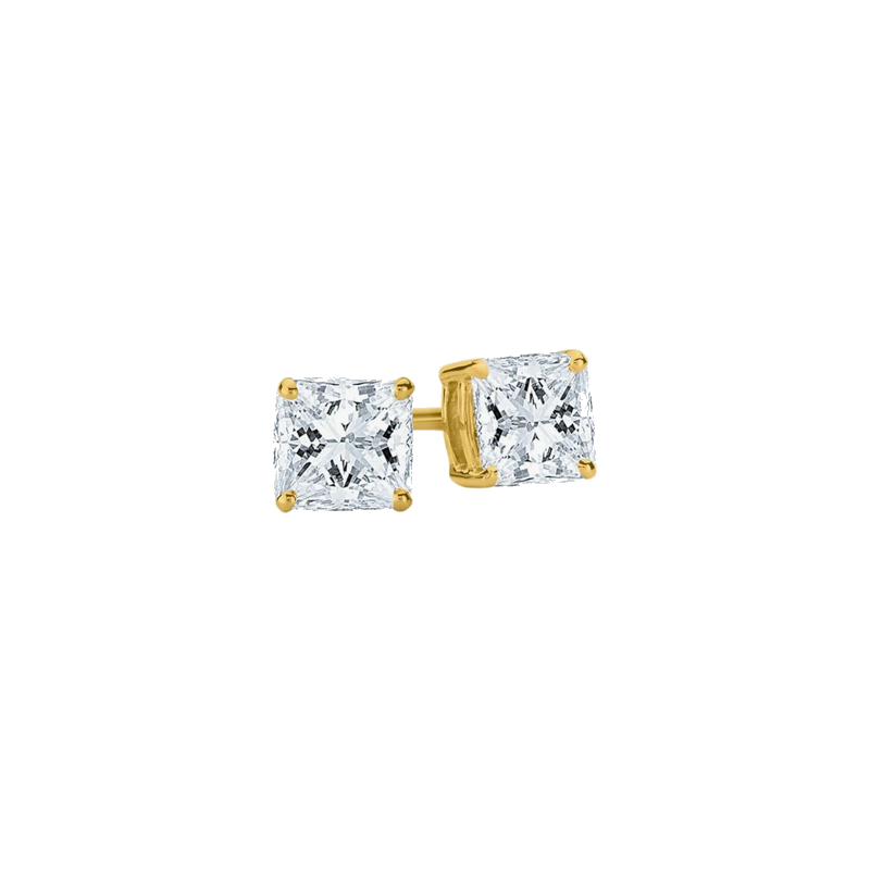 IGI Certified Lab-Grown Princess-Cut Diamond Earrings