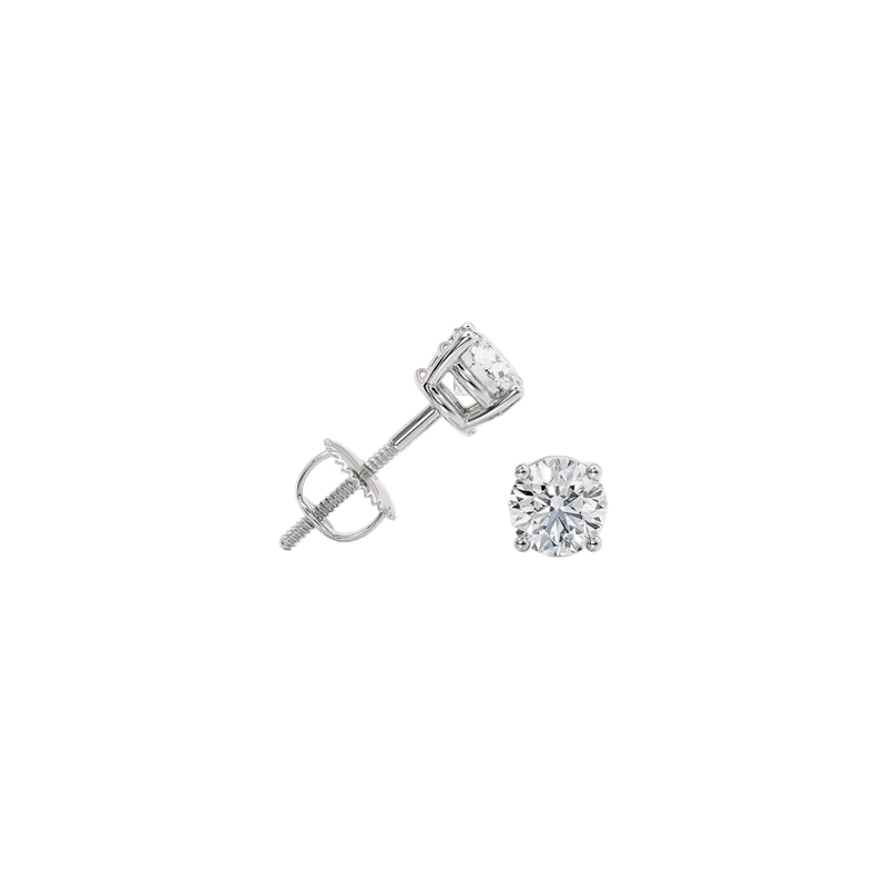 IGI Certified Lab-Grown Diamond Stud Earrings 14K White Gold