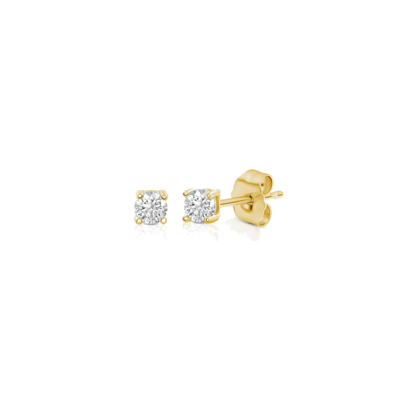 IGI Lab-Grown Round Diamond Stud Earrings 14K Gold