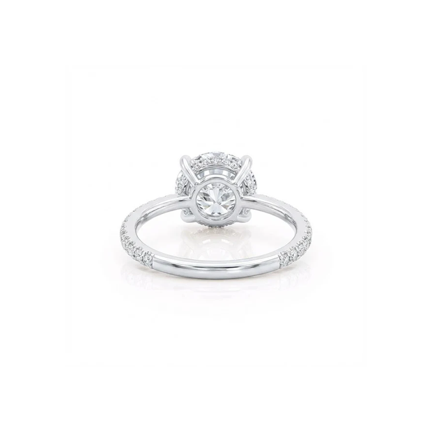 Round Lab Diamond Micro Pavé Hidden Halo 18K Rose Gold