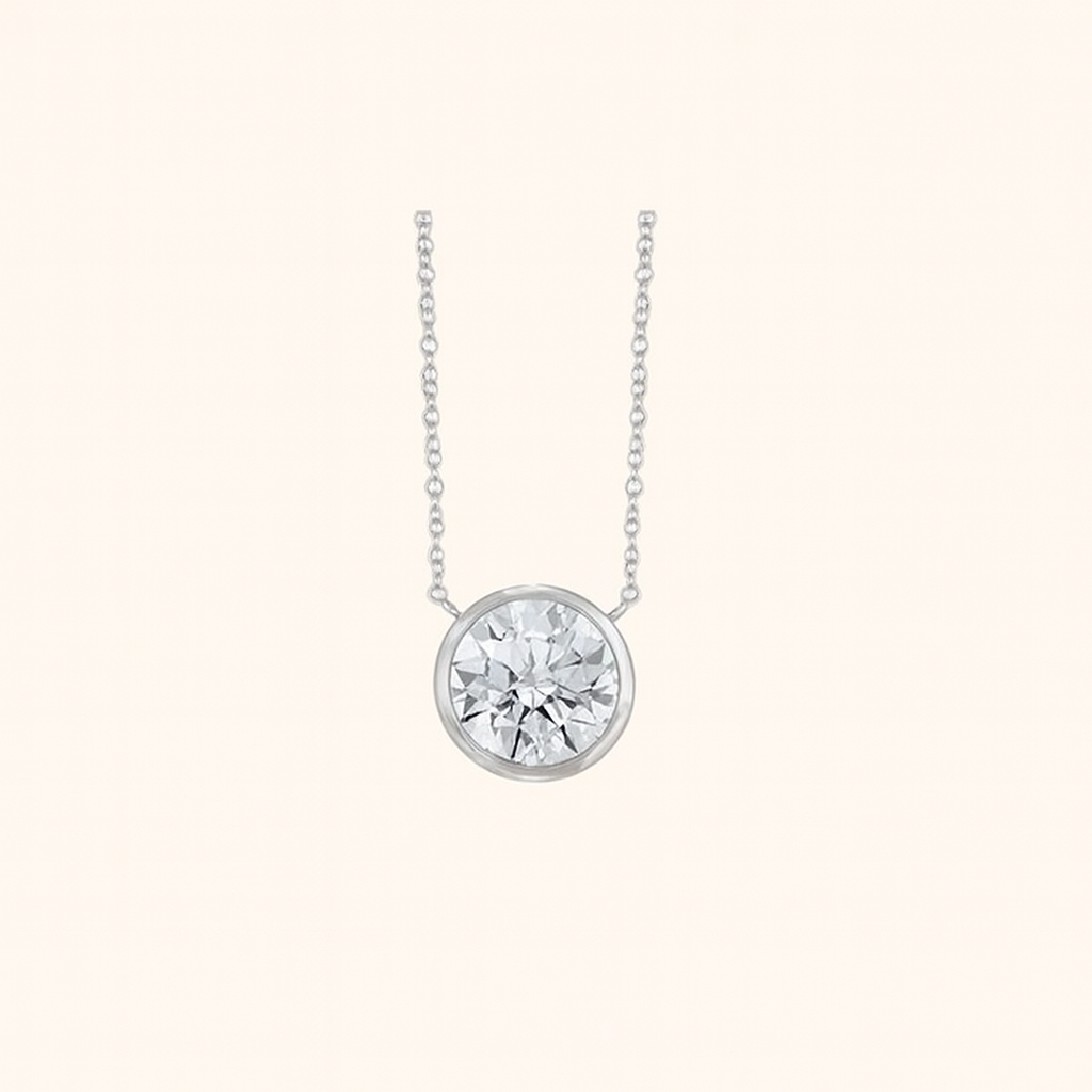 IGI Certified Lab-Grown Round Diamond Pendant Necklace