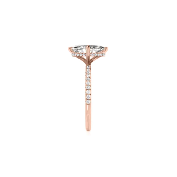 Marquise Lab Diamond Micro Pavé Hidden Halo 18K White Gold
