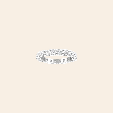 3 Carat Round Lab-Grown Diamond Eternity 14K White Gold Ring