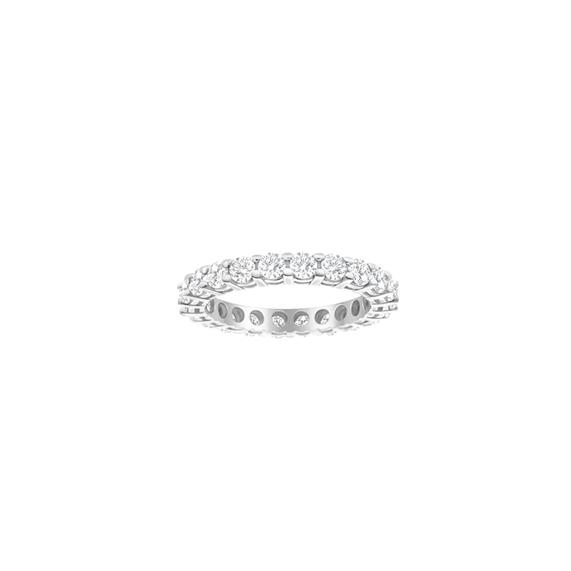 3 Carat Round Lab-Grown Diamond Eternity 14K White Gold Ring