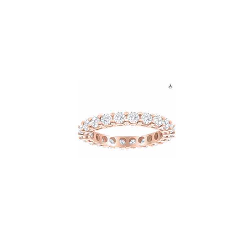 3 Carat Round Lab-Grown Diamond Eternity 14K White Gold Ring
