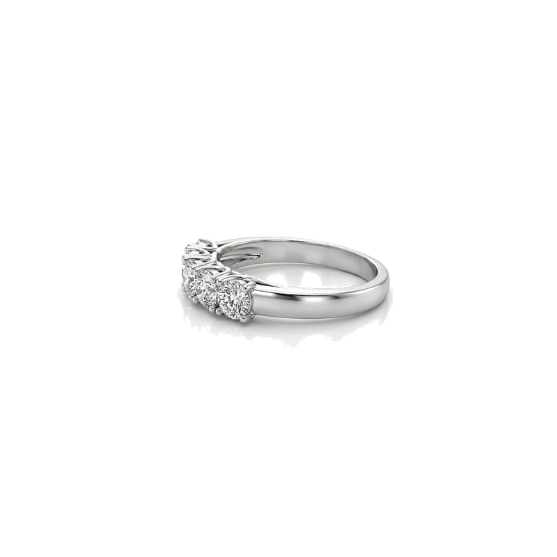 1 Carat Round Lab-Grown Diamond 5-Stone 14K White Gold Ring