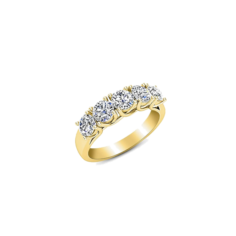 1 Carat Round Lab-Grown Diamond 5-Stone 14K White Gold Ring