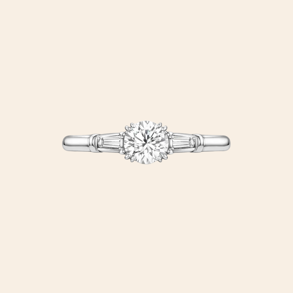 Classic Winston Round Brilliant Diamond Engagement Ring