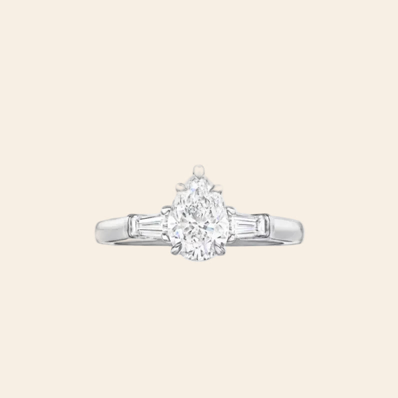 Classic Winston Teardrop-Cut Diamond Engagement Ring Fine