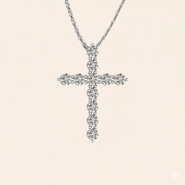 IGI Certified Lab-Grown Cross Diamond Pendant Necklace